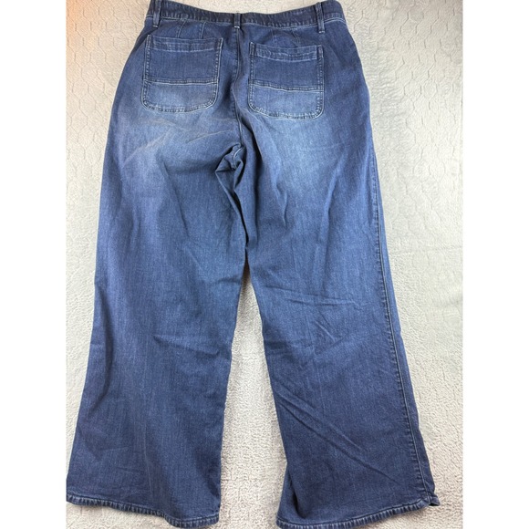 Democracy "Ab"solution Wide Leg Cropped Jeans Women 16W Blue Denim - Picture 2 of 8